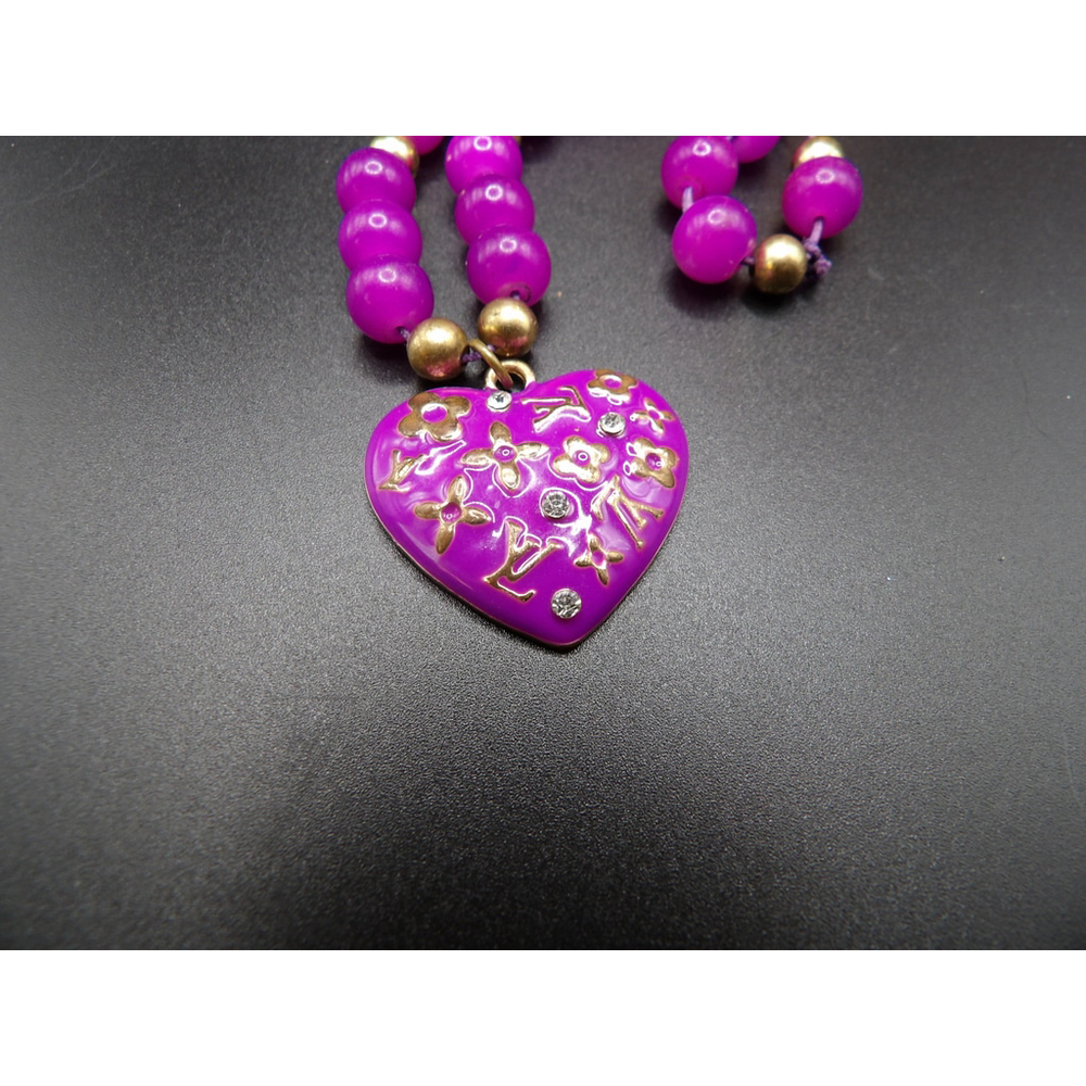 Women's Louis Vuitton Purple Heart Pendant Bracelet